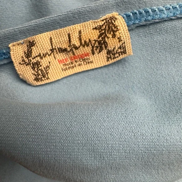 Free People Light Blue V Neck Thong Bodysuit Snap Closure Women's Size medium - Picture 5 of 6